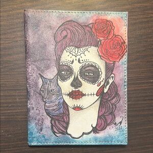 Day of the Dead Genuine Leather Passport Holder